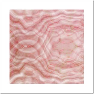 Pink and White Marbled Paint Design Posters and Art